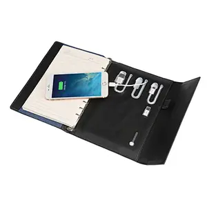 Gift items for 2020 gadget for men useful wireless charger notebook with custom logo