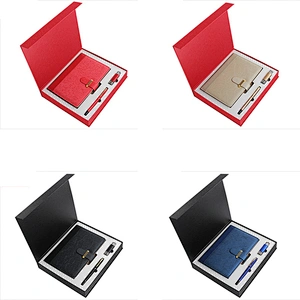2019 Office Paper Stationery Pu Notebook Gift Set With Pen and USB Drive