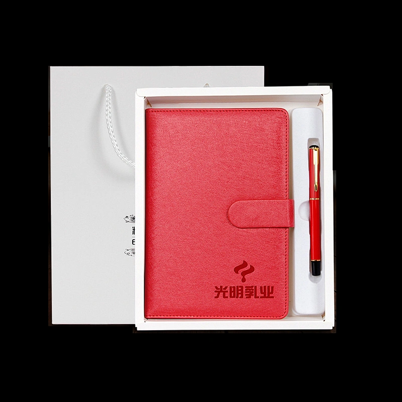 Luxury Black Pen PU Leather Notebook Set With Box For Vip Business Gifts