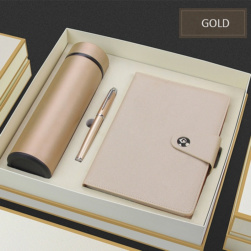 500ml flask bottle notepad metal pen business gift set cooperation business gift set distribution trade fair gifts