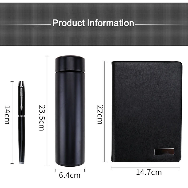stationary gift set 500ml stainless steel vacuum metal pen notepad business gifts agent distribution franchise