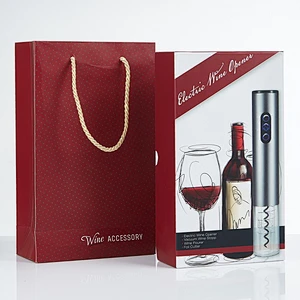 Wine accessories gift set for business partner with electric wine opener