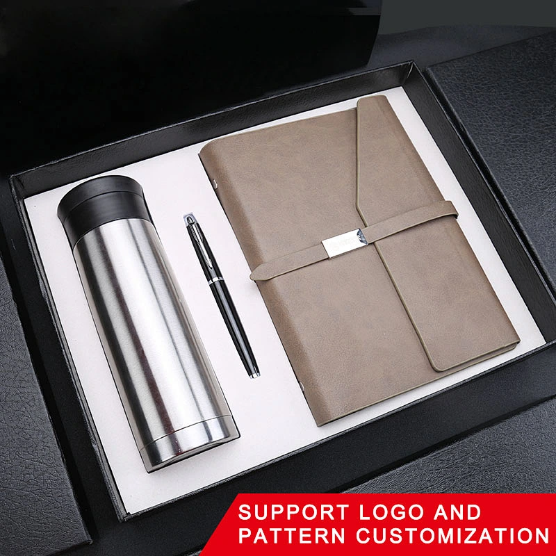 flask gift set annual meeting notebook 350ml flask bottle notepad roller pen business gift agent gift manufacturers merchants
