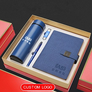 Good agent project stainless steel vacuum 500ml flask bottle metal pen U disk notepad creative business gift set gift