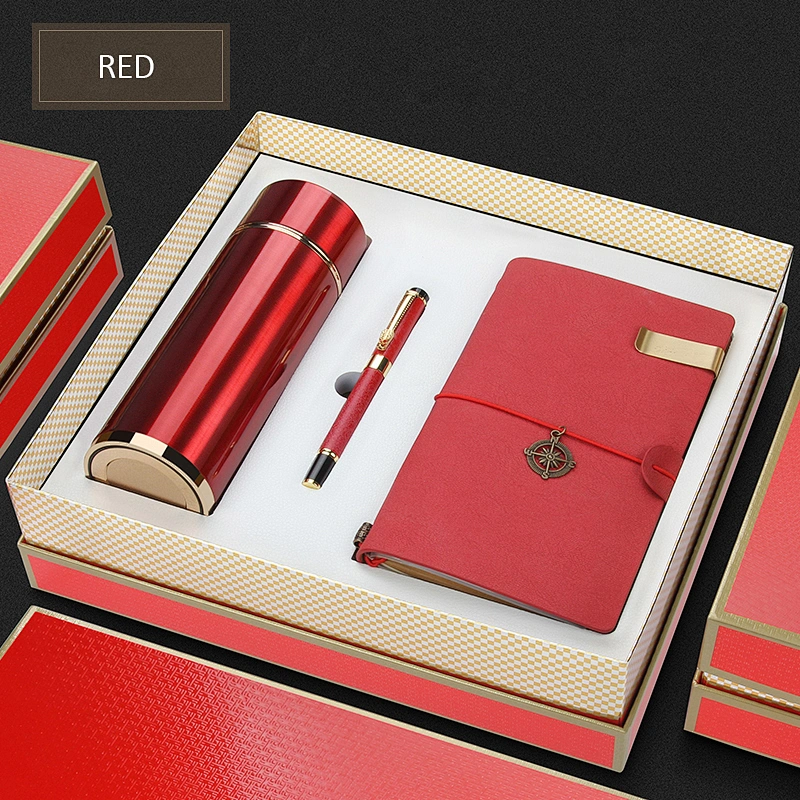 notebook gift set birthday gifts 350ml flask bottle metal pen notepad Cross-border wholesale agent distribution souvenirs