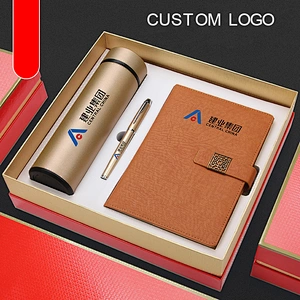 vacuum flask notebook metal pen gift set of three cooperation business gift set distribution award-giving souvenirs