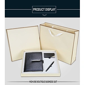 annual meeting card holder roller pen A5 notepad business gift set  wholesale agent distribution customized logo