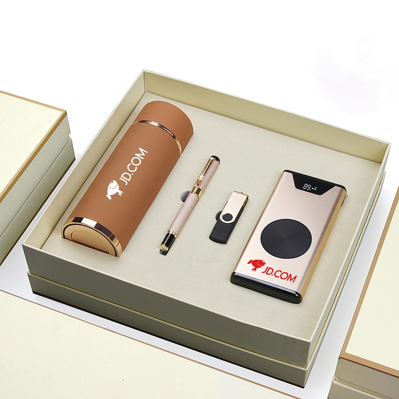 350ml flask bottle metal pen 8GB USB 10000mah powerbank Cross-border wholesale gift anniversary gift boxes