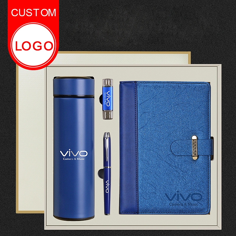 promotional products 500ml flask bottle notepad metal pen U disk free agent manufacturers promotion gift set