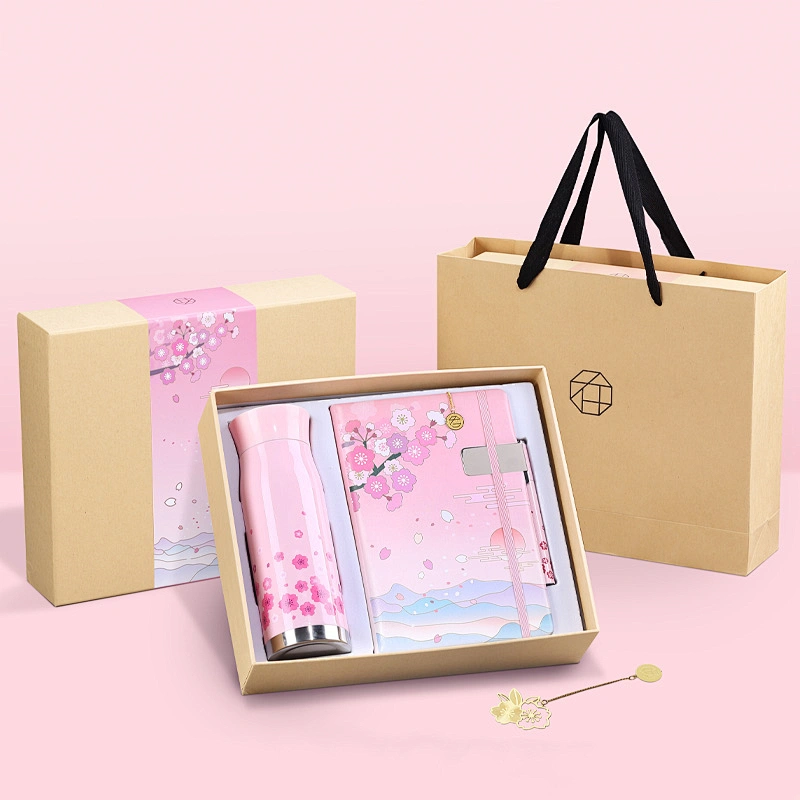 Business Gift set - Four Season - Spring 08029089-1 with notebook bookmark pen stainless vacuum flask 400ml