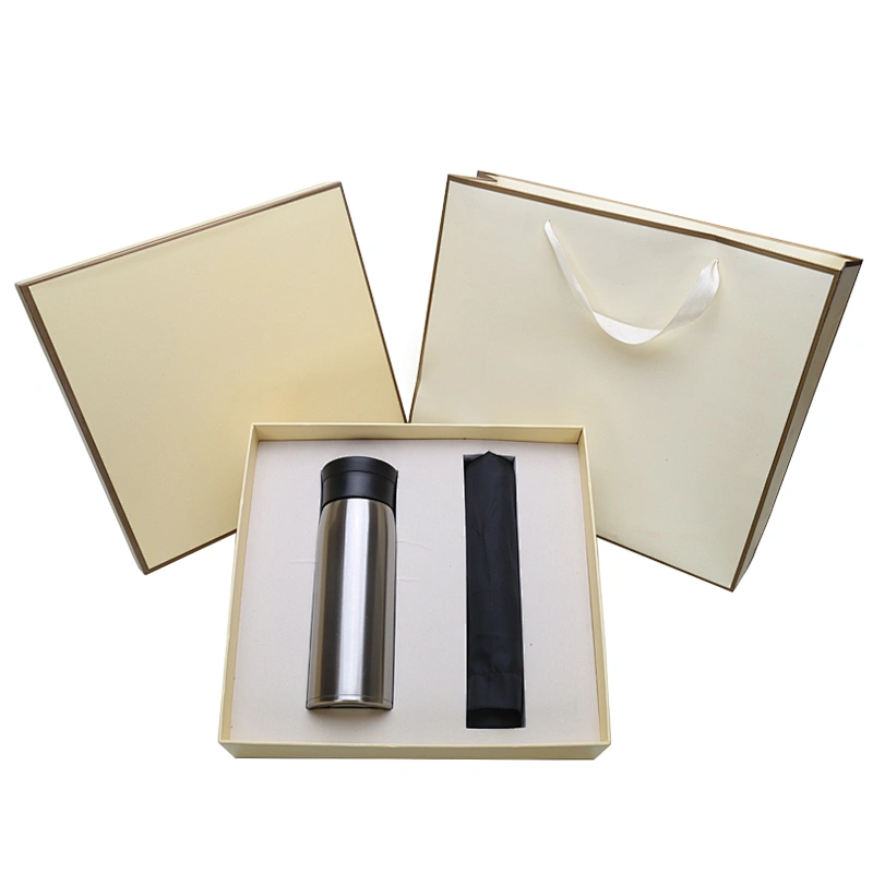 housewarming gifts 350ml flask bottle black umbrella business gift cooperation business gift set distribution