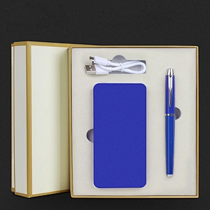 high-end practical employees creative souvenir gift data cable powerbank pen gift set for wholesale Business gift