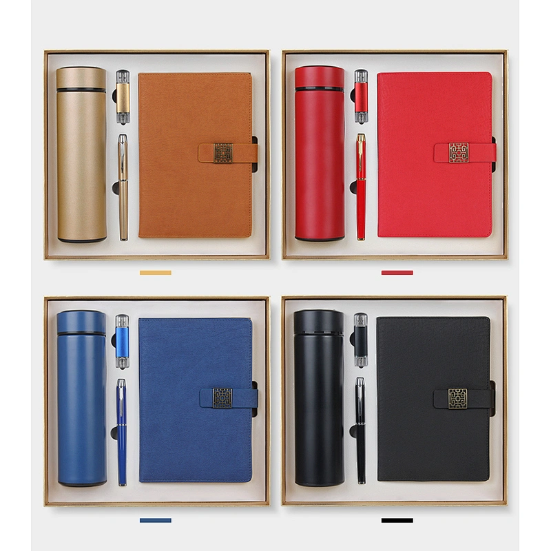 Good agent project stainless steel vacuum 500ml flask bottle metal pen U disk notepad creative business gift set gift