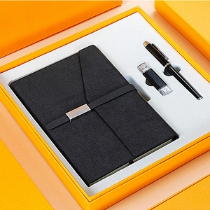 In Stock Dual-Used 8G U Disk Signature Pen and Notebook business notebook and pen gift set