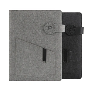 Custom logo PU leather wireless USB power bank Notebook