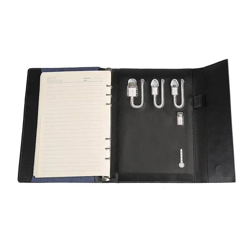 Gift items for 2020 gadget for men useful wireless charger notebook with custom logo