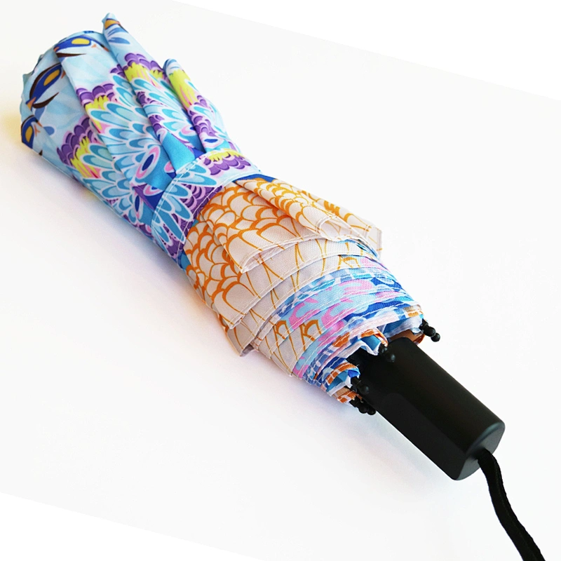 Windproof Light Compact Flower custom print outdoor umbrella