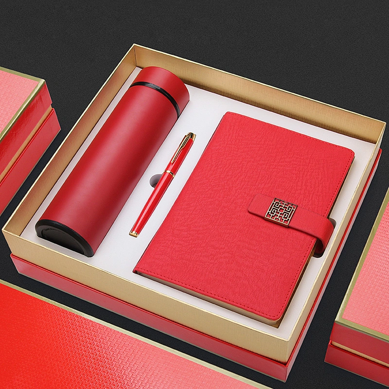 vacuum flask notebook metal pen gift set of three cooperation business gift set distribution award-giving souvenirs