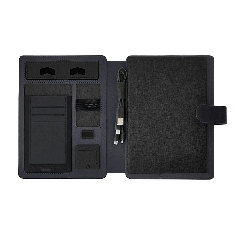 2019 New Hardcover Pu Leather Agenda USB And Power Bank notebook