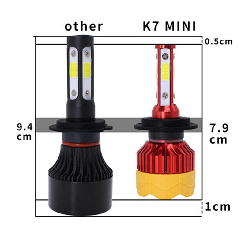 Led headlights K7 Auto Lighting System H7 Led Car Lights 4sides Led Headlight H4