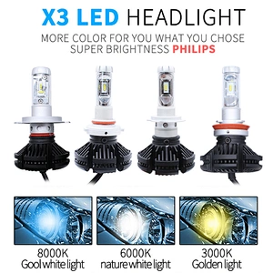 Lightechauto  car x3 csp dual led headlights bulb h1