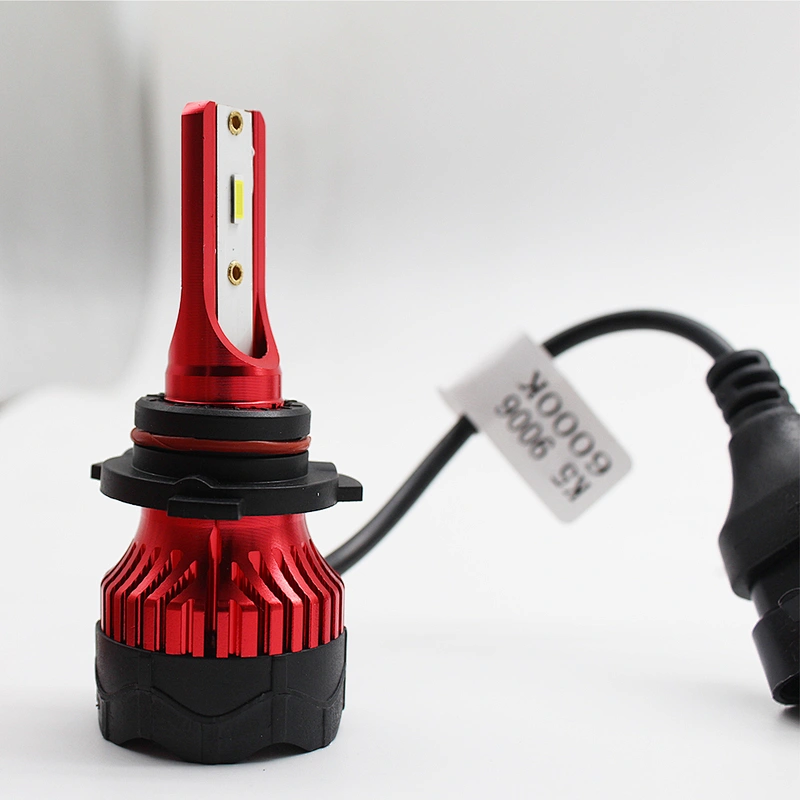 Auto Lighting System K5 High Power 60w Lemon Yellow Color H1 H3 H7 H9 H13 H4 H7 9005 9006 Led Headlight With Fan
