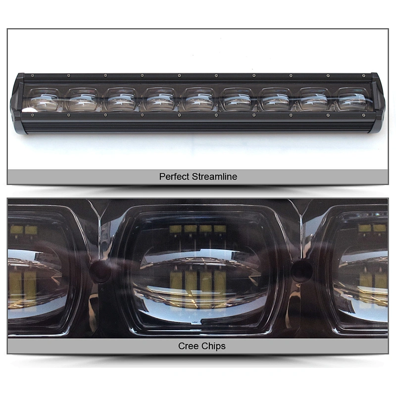 Auto Car Work Lamp 6D Single Row 60w 90w 180w 240w 120w Led Light Bar With Big Lens