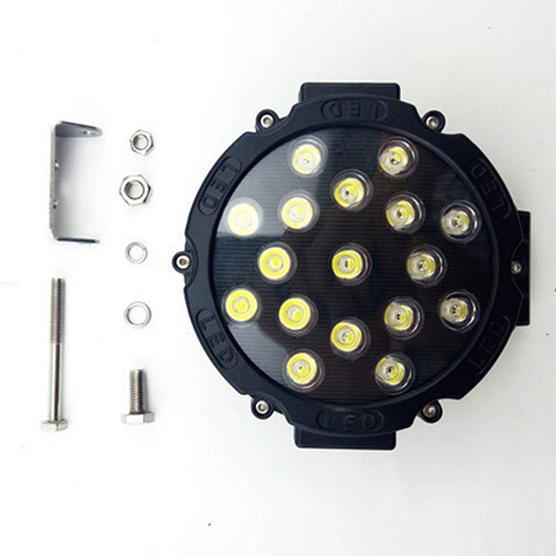 Waterproof Red Black 7inch 51w Led Work Light For Offroad Truck