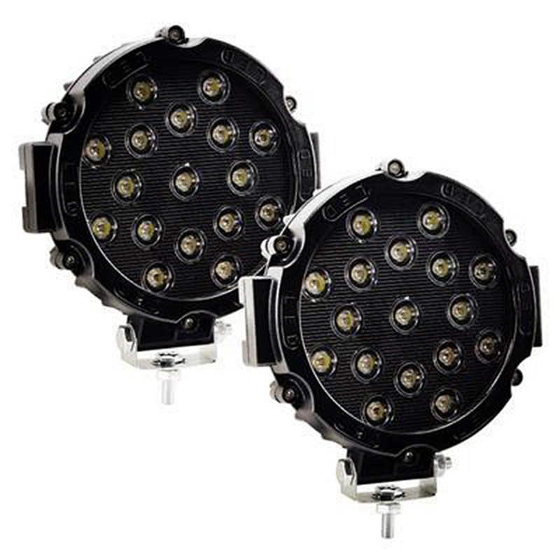 Waterproof Red Black 7inch 51w Led Work Light For Offroad Truck