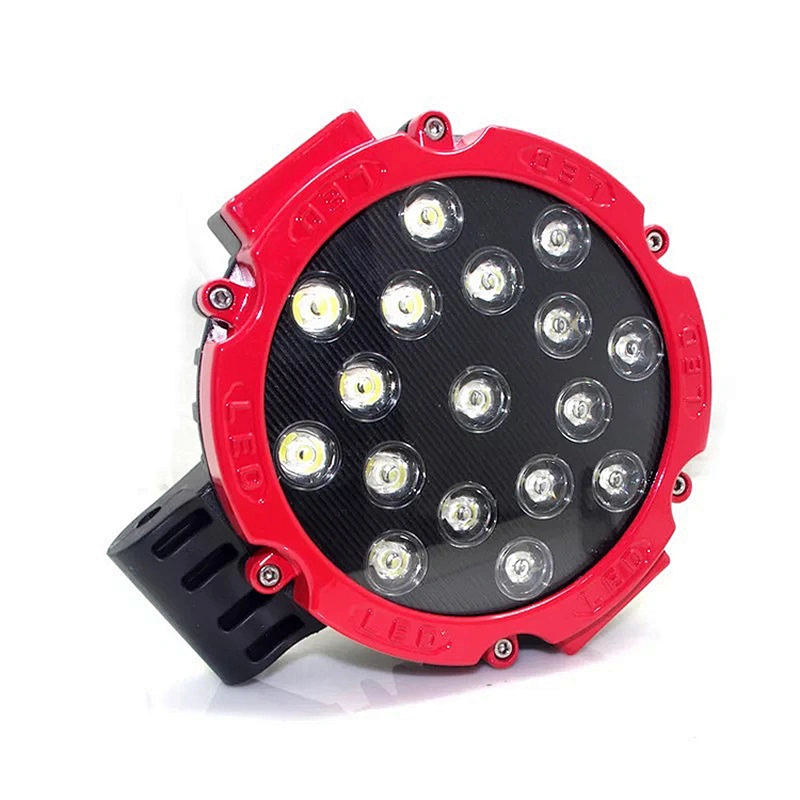 Waterproof Red Black 7inch 51w Led Work Light For Offroad Truck