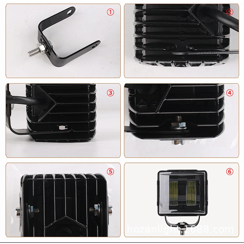 4X4 Car Led Square spotlight 20W Led Work Light For Ttruck Front Bumper