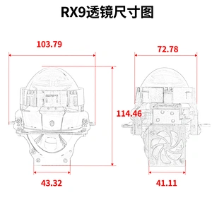 RX9 3inch LED bi Bulbs H4 HB2 H7 H11 9005 HB3 HB4 9006 projector lamp Headlight