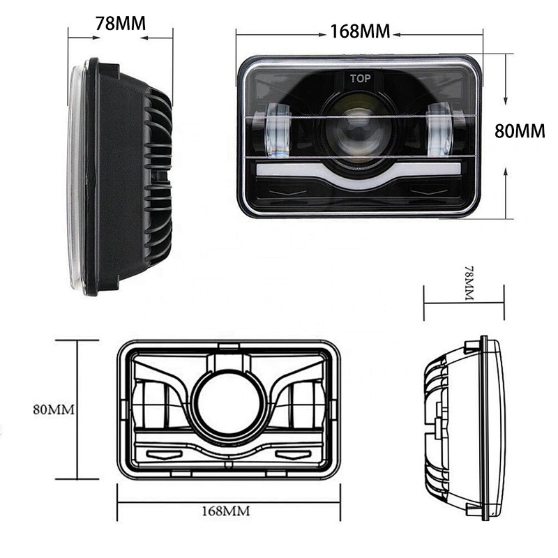 Wholesale 4X6 5inch 45W Luces LED Work Lights with DRL High Low beam for 12V 24V Trucks