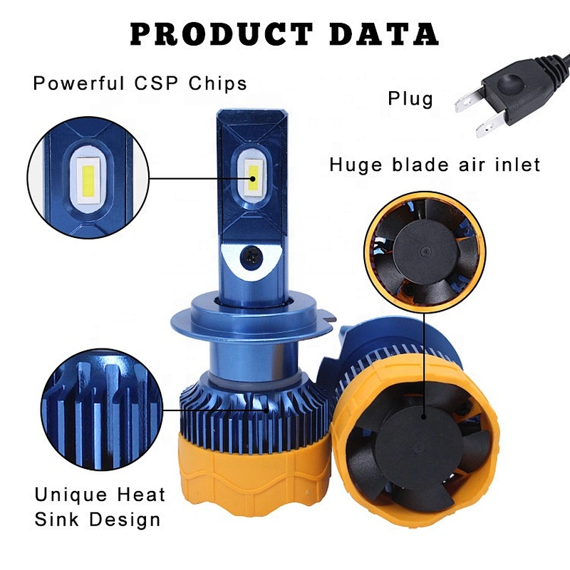 A7 LED light bulbs H4 H7 H11 9005 9006 9004 9007 Bulbs H13 H1 H3 880 881 LED Headlight