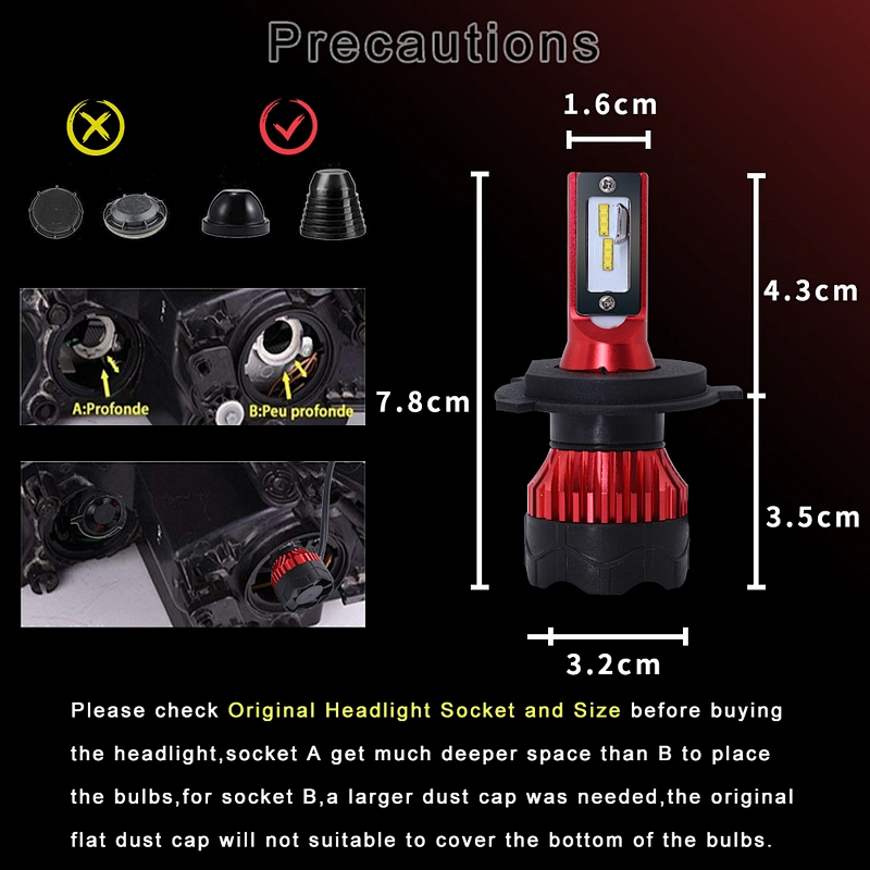 Lightechauto X3 C6 K5 H7 hb3 hb4 led headlight