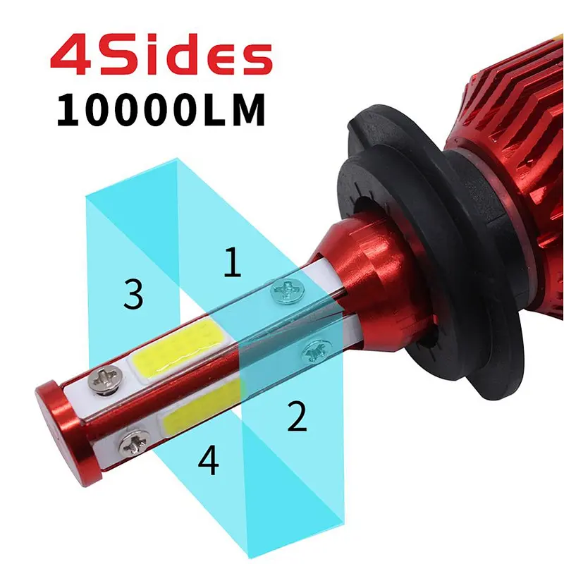 k7 H11 9005 9006 Bulbs 4 side LED Headlight H7 LED Auto Car Lights