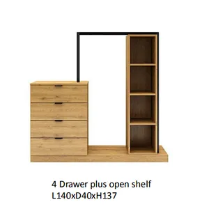 4 Drawer plus open shelf