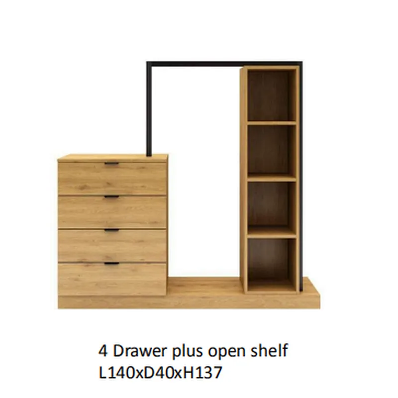 4 Drawer plus open shelf