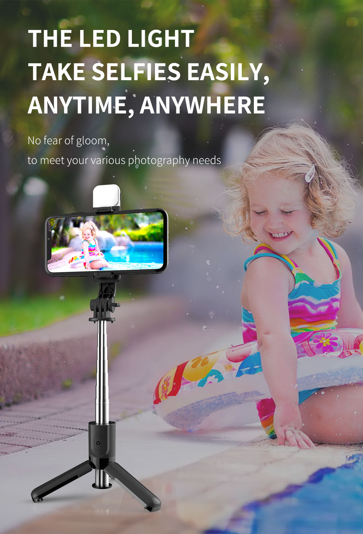 the led light take selfies easily