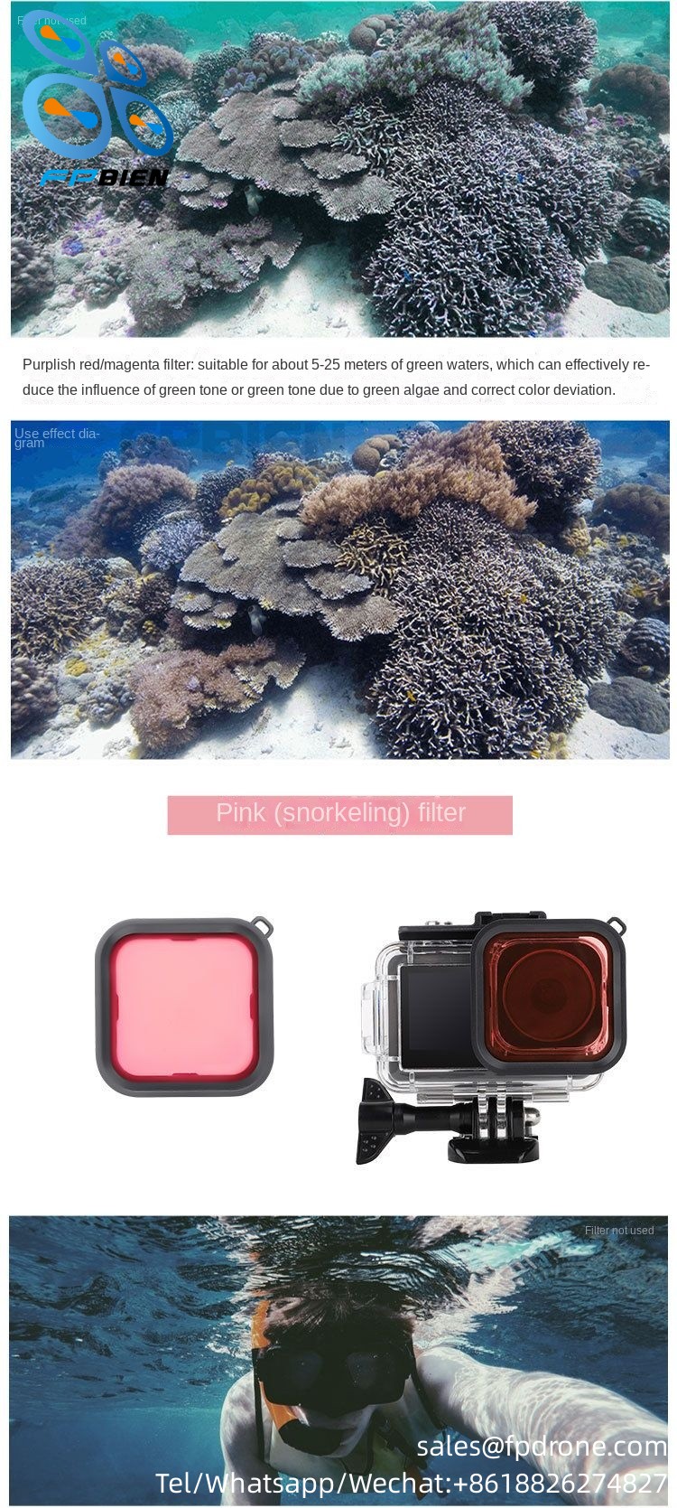 OSMO ACTION 3/4 Diving filter suitable for OA3-FI520 action camera