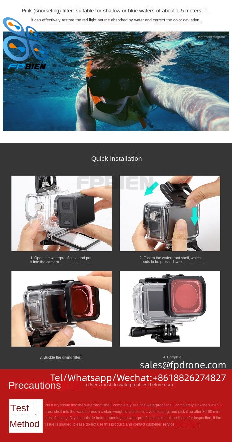 OSMO ACTION 3/4 Diving filter suitable for OA3-FI520 action camera