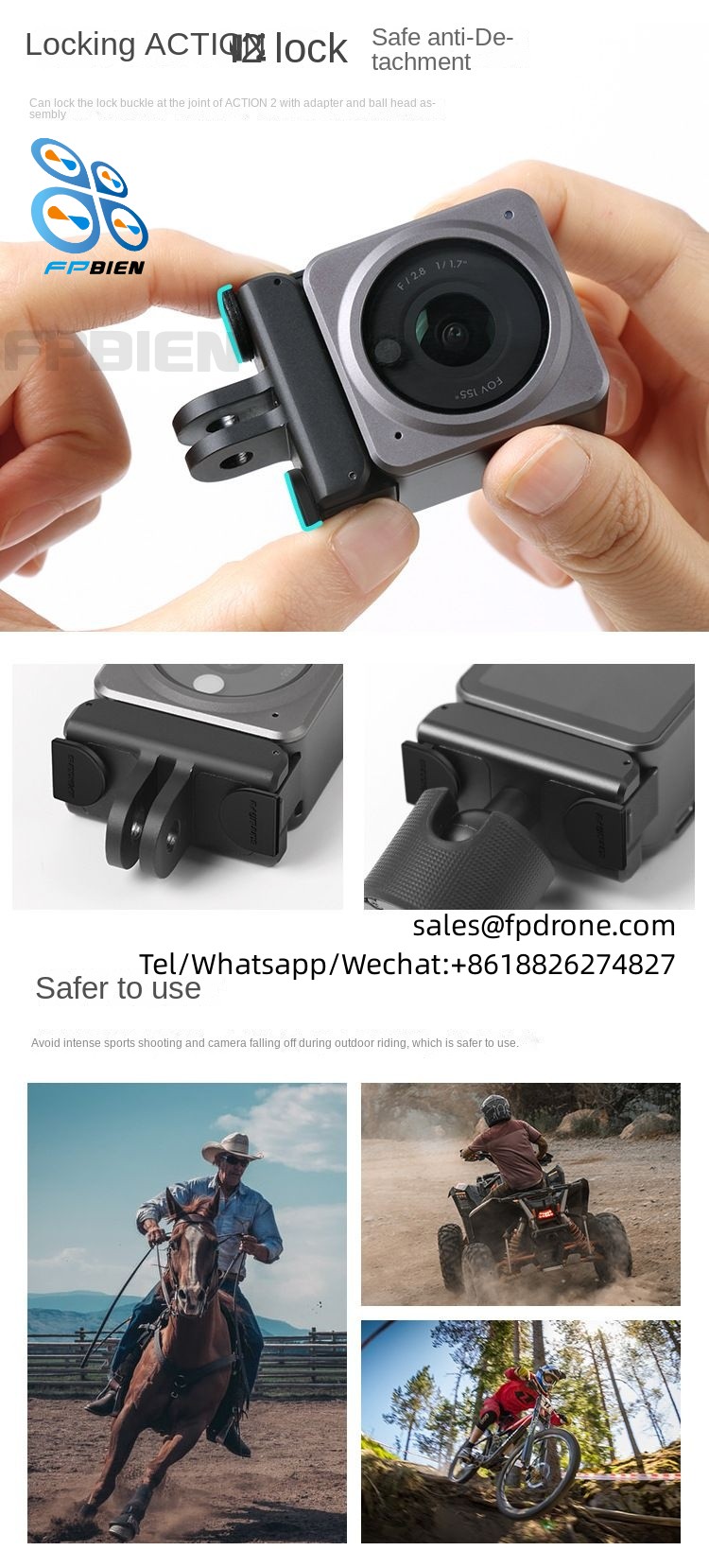DC339 ACTION 2/3/4 Silicone anti-trip lock (4 packs) suitable for OA2-DC339 action camera