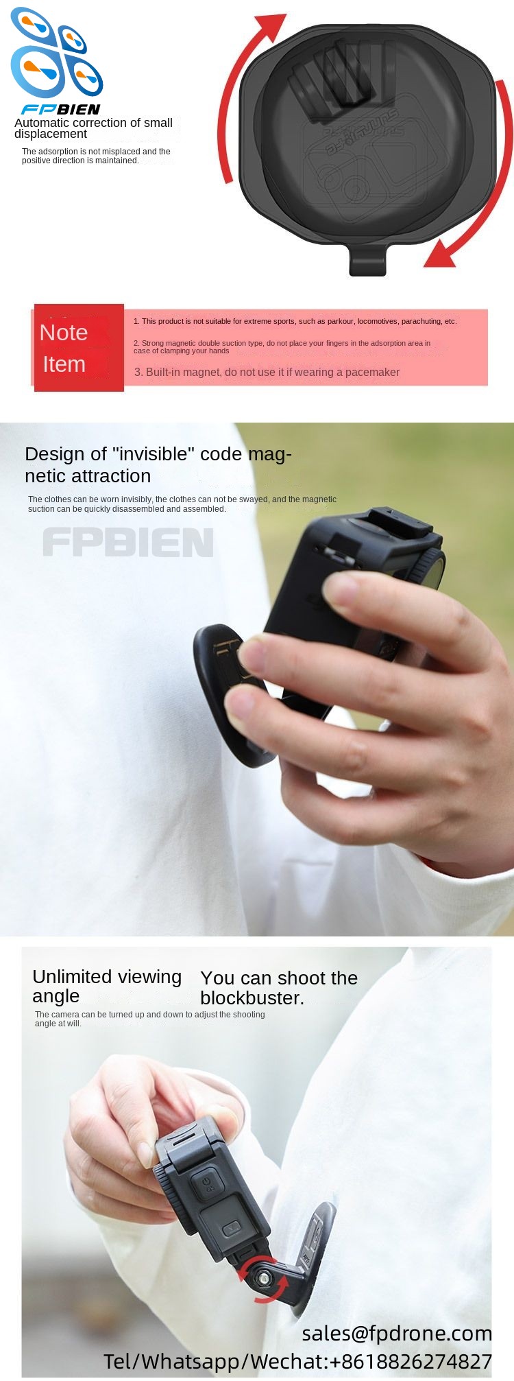 Multi-function phone clip suitable for TY-ZJ069 action camera