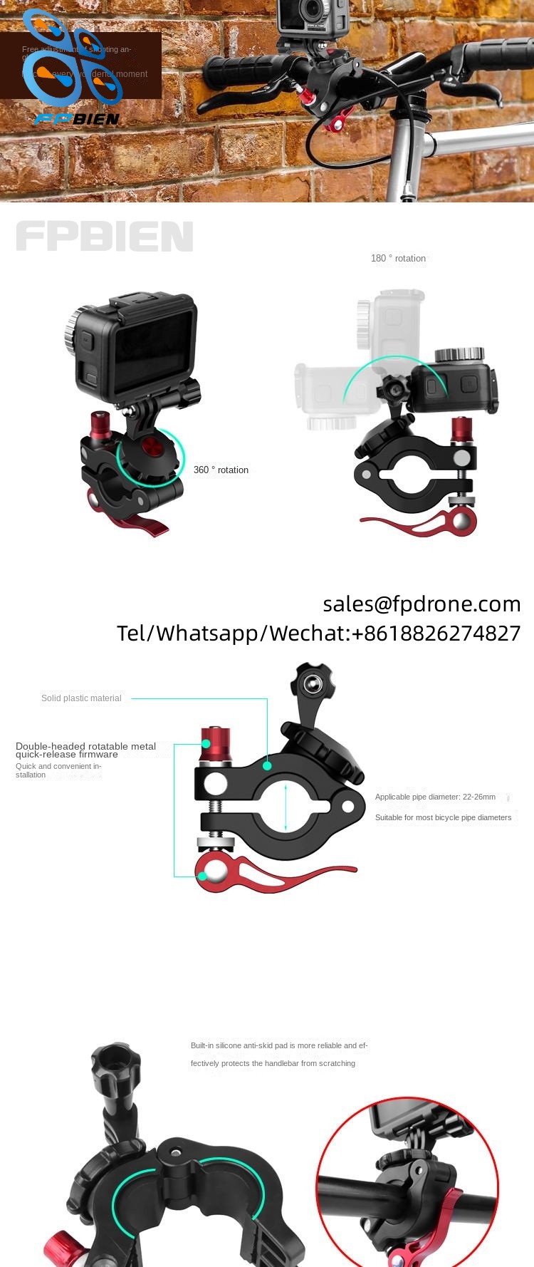 Action camera Universal bicycle clip suitable for TY-Q9266 action camera