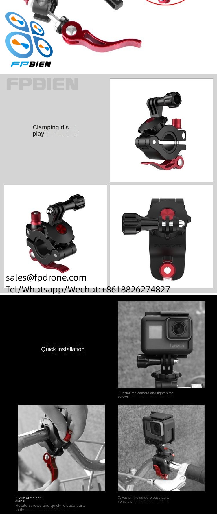 Action camera Universal bicycle clip suitable for TY-Q9266 action camera