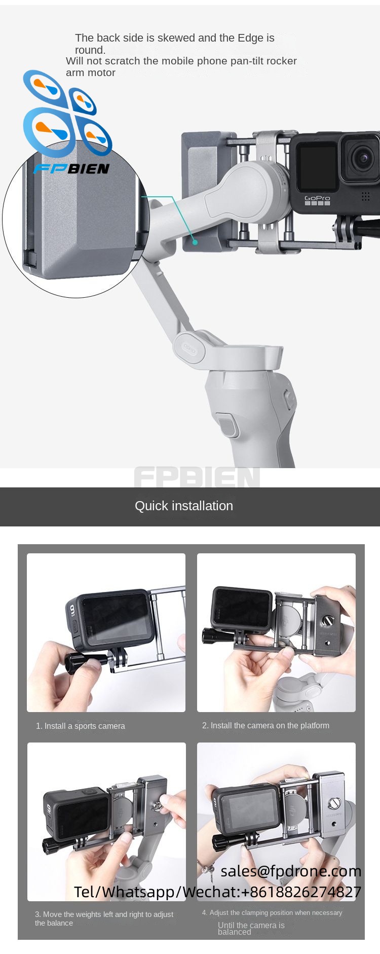 32 OM4-Q9417 액션 카메라용 OM 4/Osmo Mobile 3 액션 카메라 어댑터