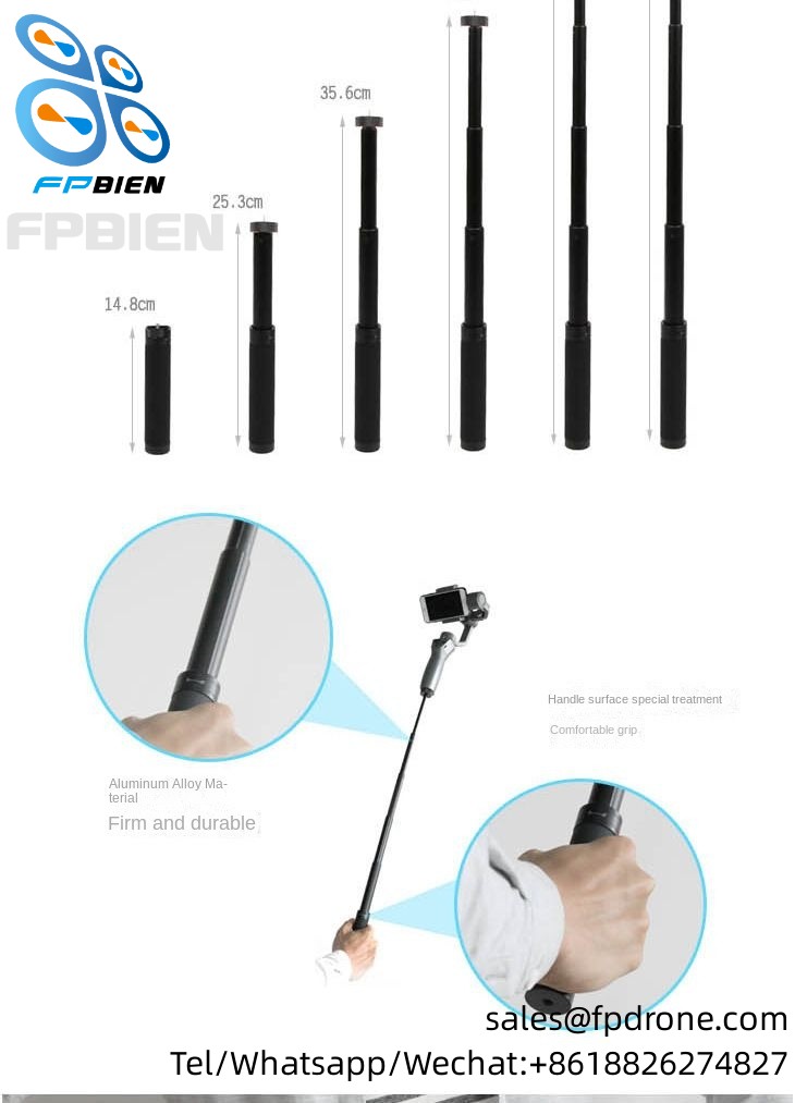 Aluminum alloy extension rod (6 sections) suitable for DJI-LM41 action camera