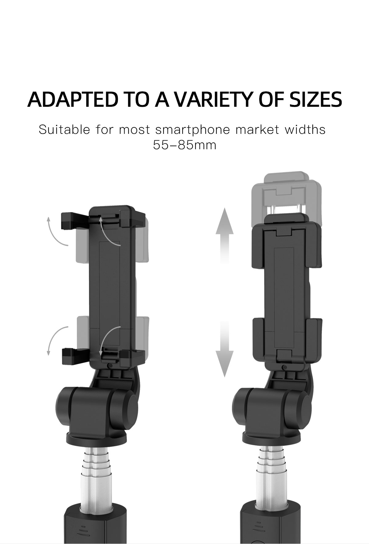 adapted to a variety of sizes