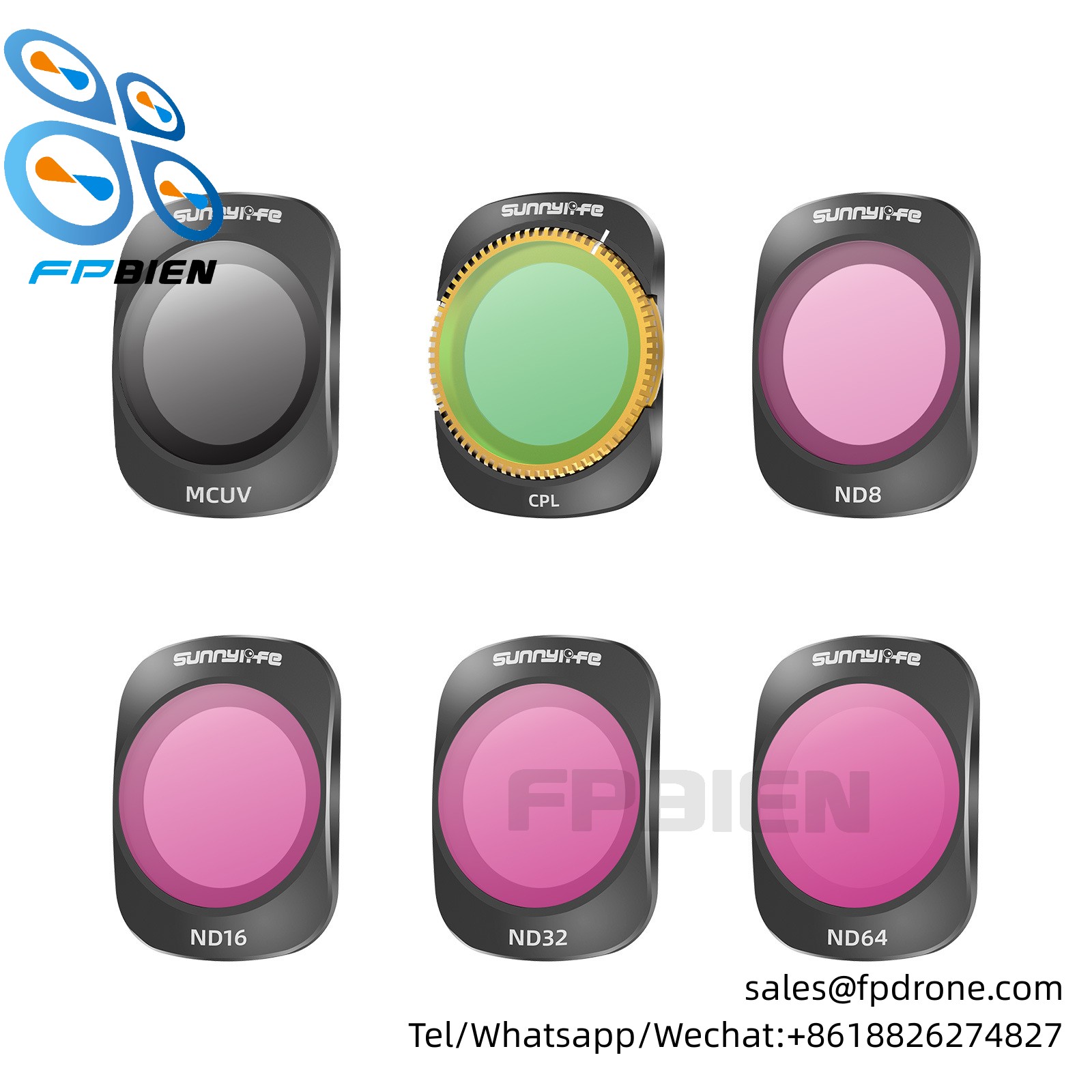 MCUV+CPL+ND8+ND16+ND32+ND64 POCKET 3 filter 6-piece set Included : MCUV+CPL+ND8+ND16+ND32+ND64 suitable for OP3-FI740 action camera