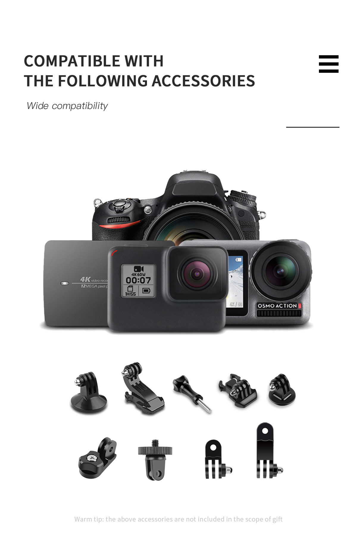 compatible with the following accessories